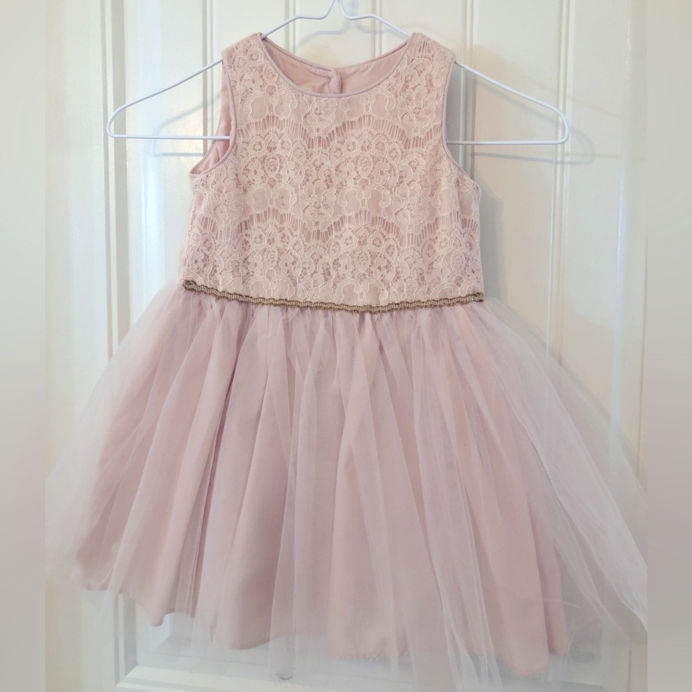 Blush Pink lace and tulle flower girl dress size 3T
